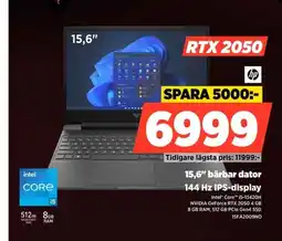 Power Hp 15,6" bärbar dator 144 hz ips-display erbjuda