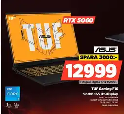 Power ASUS TUF Gaming F16 Snabb 165 Hz-display erbjuda