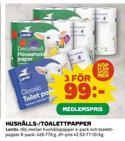 Coop LAMBI Hushålls-/toalettpapper erbjuda
