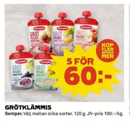 Coop SEMPER Grötklämmis erbjuda