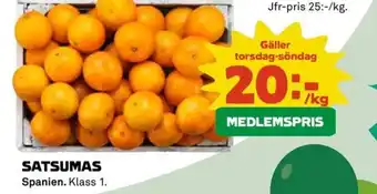 Coop Satsumas erbjuda