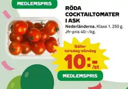 Coop Röda cocktailtomater i ask erbjuda