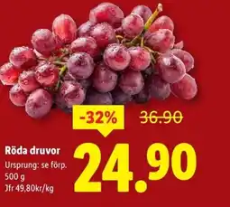Lidl Röda druvor erbjuda