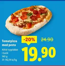 Lidl Tomatpizza med pesto erbjuda
