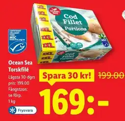 Lidl Ocean Sea Torskfilé erbjuda