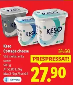Lidl Keso Cottage cheese erbjuda