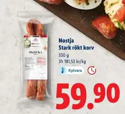 Lidl Nostja Stark rökt korv erbjuda
