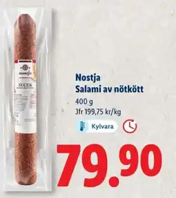 Lidl Nostja Salami av nötkött erbjuda