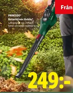 Lidl PARKSIDE® Batteridriven lövblås erbjuda