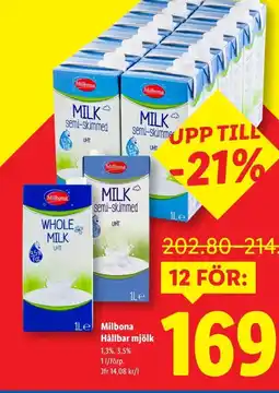 Lidl Milbona Hållbar mjölk erbjuda