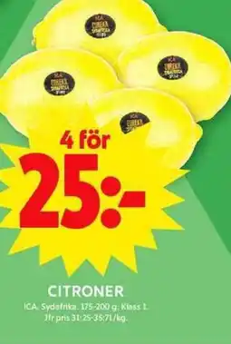 ICA Maxi Citroner erbjuda