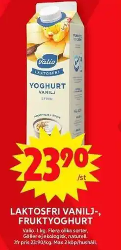 ICA Maxi Laktosfri vanilj-, fruktyoghurt erbjuda