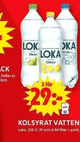 ICA Maxi Kolsyrat vatten erbjuda