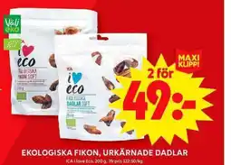 ICA Maxi Ekologiska fikon, urkärnade dadlar erbjuda