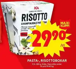 ICA Maxi Pasta-, risottoboxar erbjuda