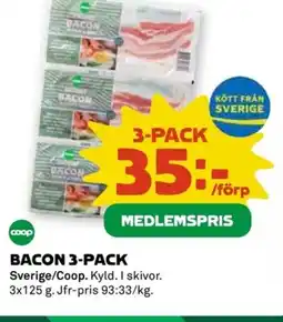 Coop Соор bacon 3-pack erbjuda