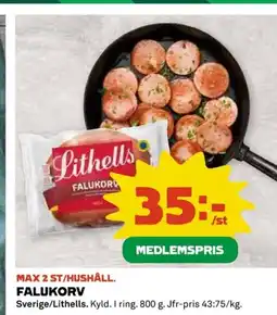 Coop Max 2 st/hushåll. falukorv erbjuda