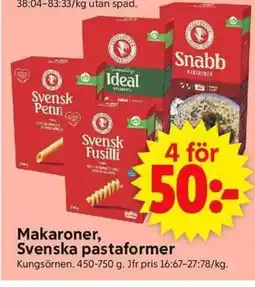 ICA Supermarket Makaroner, Svenska pastaformer erbjuda