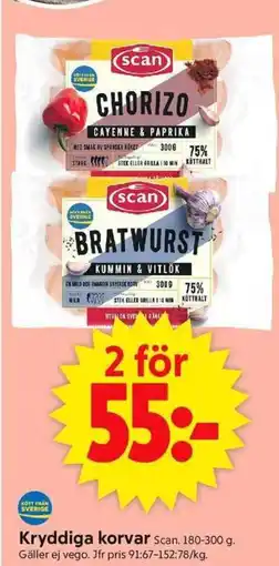 ICA Supermarket Kryddiga korvar Scan. erbjuda