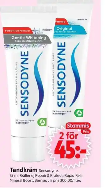 ICA Supermarket Tandkräm Sensodyne. erbjuda