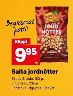 City Gross Salta jordnötter, SEK 9.95 erbjuda