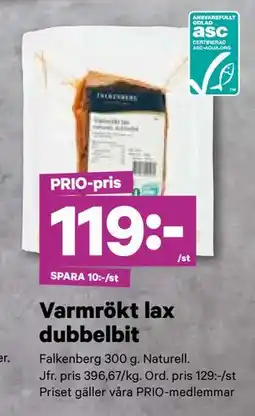 City Gross Varmrökt lax dubbelbit, Pris i appen erbjuda