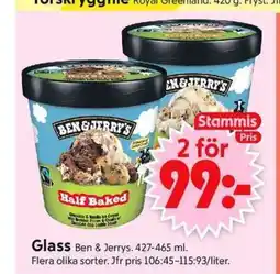 ICA Supermarket Glass Ben & Jerrys. erbjuda
