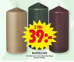 ICA Maxi Blockljus erbjuda