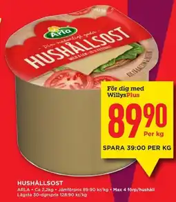 Willys HUSHÅLLSOST erbjuda