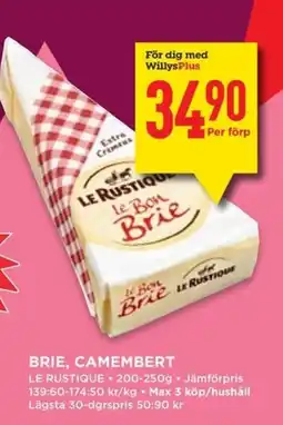 Willys Brie, camembert erbjuda