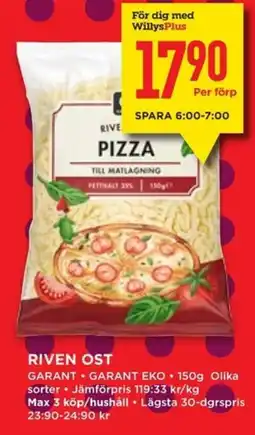 Willys Riven ost erbjuda