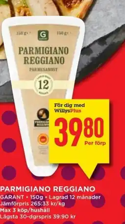 Willys Parmigiano reggiano erbjuda