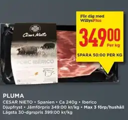 Willys PLUMA erbjuda