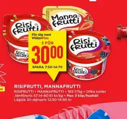 Willys Risifrutti, mannafrutti erbjuda