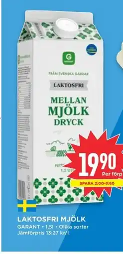 Willys Laktosfri mjölk garant erbjuda