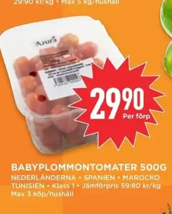 Willys Babyplommontomater erbjuda