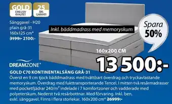 JYSK Gold C70 Kontinentalsäng Grå-31 erbjuda