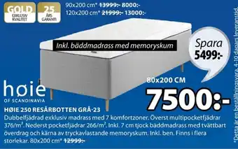 JYSK Hoie 250 Resårbotten Grå-23 erbjuda