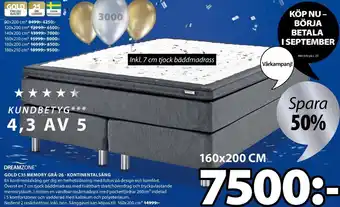 JYSK Gold C35 Memory Grå-26 - Kontinentalsäng erbjuda