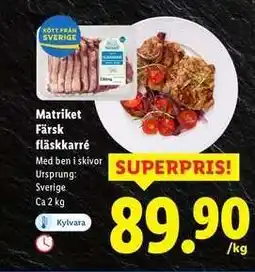 Lidl Matriket Färsk fläskkarré erbjuda