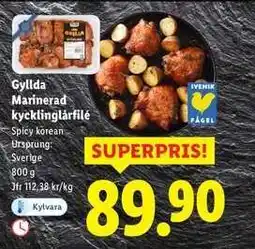 Lidl GYLLDA Marinerad kycklinglårfile erbjuda