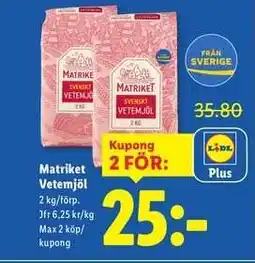 Lidl MATRIKET Vetemjöl erbjuda