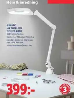 Lidl crelando LED-lampa med förstoringsglas erbjuda