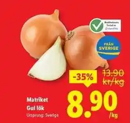 Lidl Matriket Gul lök erbjuda