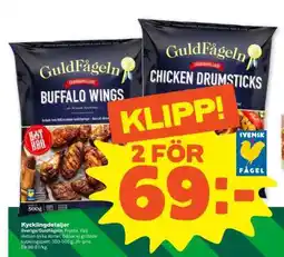 Stora Coop Guldfågeln Buffalo Wings & Chicken Drumsticks erbjuda