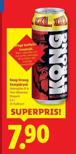 Lidl Kong Strong Energydryck erbjuda