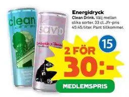 Stora Coop Energidryck Clean Drink erbjuda
