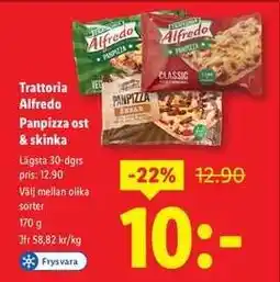 Lidl Trattoria Alfredo Panpizza ost & skinka erbjuda