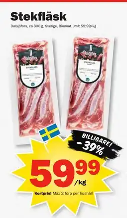 Pekås Stekfläsk, Medlemspris erbjuda