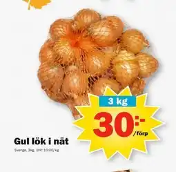 Pekås Gul lök i nät, SEK 30 erbjuda